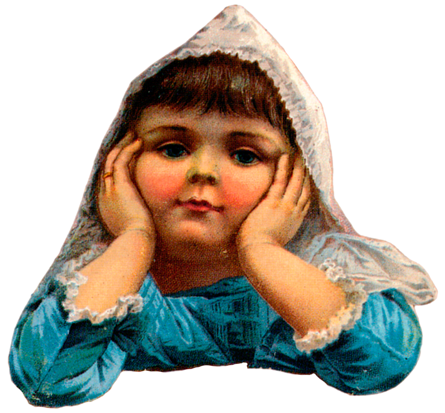 頬杖をつく子供